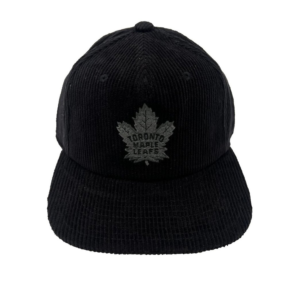 Adidas Mens Black Corduroy Toronto Maple‎ Leafs NHL Hockey Snapback Hat Cap NWT